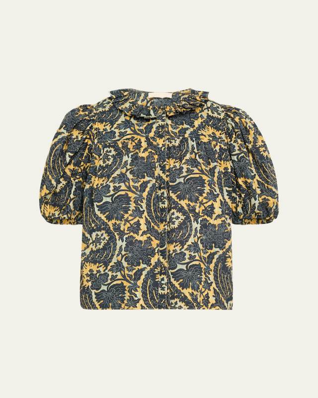 Amari Ruffle Short-Sleeve Blouse